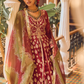 Maroon Embroidered Anarkali Style Lehenga