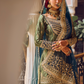 Olive Green and Blue Embroidered Gharara Suit