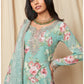 Mint Floral Sequins Embroidered Gharara Suit