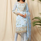 Light Blue Floral Georgette Suit