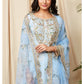 Light Blue Floral Georgette Suit