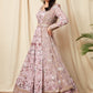 Dusty Mauve Floral Georgette Anarkali