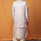 Nude Pink Multicolor Silk Kurta Set