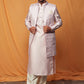 Nude Pink Multicolor Silk Kurta Set