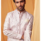Nude Pink Multicolor Silk Kurta Set