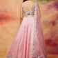 Light Pink Embroidered Silk Lehenga