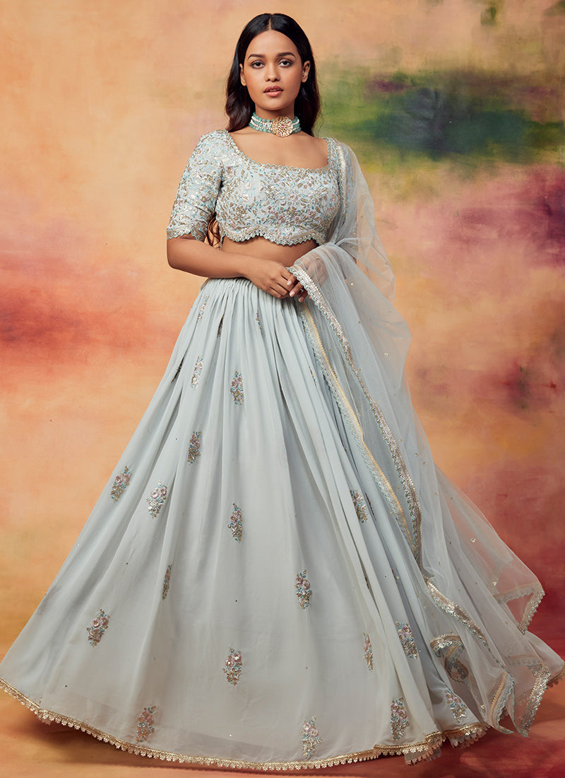 SR Wedding Wear Designer Georgette Lehenga Choli