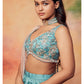 Dusty Teal and Pink Embroidered Lehenga