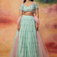 Mint Green and Light Pink Embroidered Lehenga