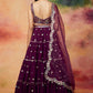 Deep Purple Embroidered Georgette Lehenga