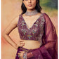 Deep Purple Embroidered Georgette Lehenga