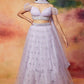 Soft Lilac Embroidered Net Lehenga