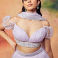 Soft Lilac Embroidered Net Lehenga