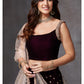 Wine and Light Pink Velvet Lehenga