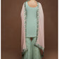 Dusty Mint and Pink Georgette Gharara Suit