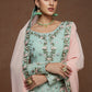 Dusty Mint and Pink Georgette Gharara Suit