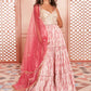 Cream and Pink Tie Dye Anarkali