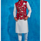 Maroon and Off White Nehru Jacket Set