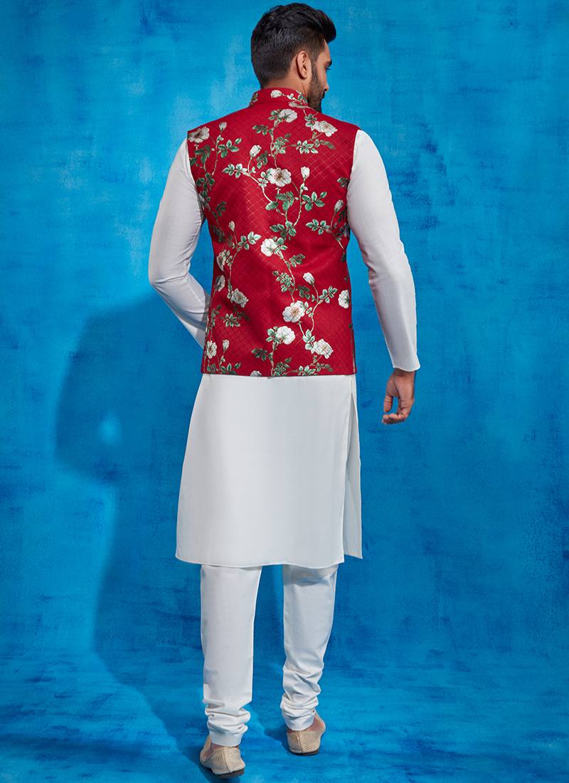 White nehru suit cheap