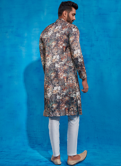 Multicolor Printed Sherwani