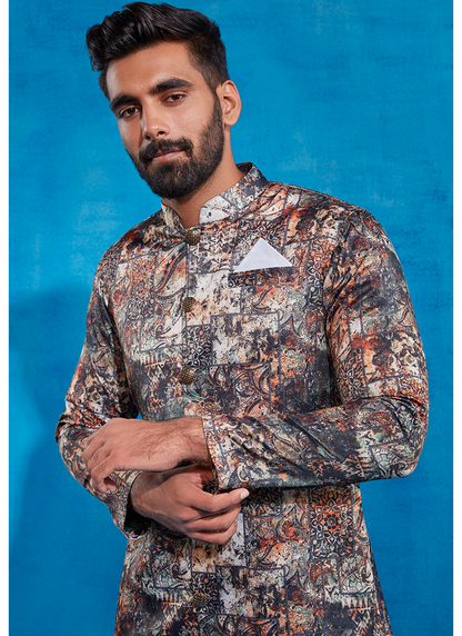 Multicolor Printed Sherwani