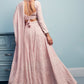 Blush Pink Thread Embroidered Lehenga