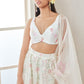 Off White and Pink Floral Printed Lehenga