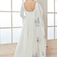 White Georgette Anarkali With Floral Printed Dupatta