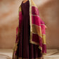 Dark Purple Embroidered Silk Anarkali