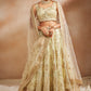 Soft Yellow Embroidered Organza Lehenga