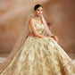 Soft Yellow Embroidered Organza Lehenga