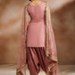 Dusty Rose and Gold Embroidered Punjabi Suit