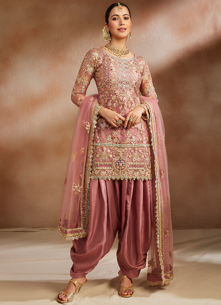 Purple Punjabi Suit, Patiala Suit Set ,punjabi Salwar ,dhoti Kurta Top,  Patiala Salwar, Traditional Suit Set, Wedding Festival Suit - Etsy