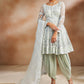 Light Grey Embroidered Peplum Punjabi Suit