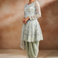 Light Grey Embroidered Peplum Punjabi Suit