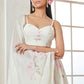 Off White and Pink Printed Georgette Lehenga