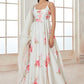 Off White and Pink Floral Anarkali