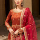 Deep Rust and Hot Pink Embroidered Anarkali