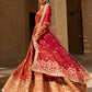 Deep Rust and Hot Pink Embroidered Anarkali