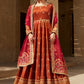 Deep Rust and Hot Pink Embroidered Anarkali