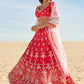 Hot Pink Mirror Embroidered Silk Lehenga