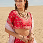 Hot Pink Mirror Embroidered Silk Lehenga