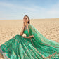 Green Mirror Embroidered Organza Anarkali