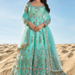 Mint Mirror Embroidered Organza Anarkali