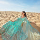 Mint Mirror Embroidered Organza Anarkali