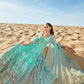 Mint Mirror Embroidered Organza Anarkali