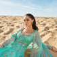 Mint Mirror Embroidered Organza Anarkali
