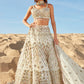 Off White Mirror Embroidered Organza Lehenga
