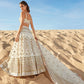Off White Mirror Embroidered Organza Lehenga