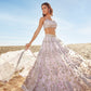 Soft Lavender Mirror Embroidered Organza Lehenga